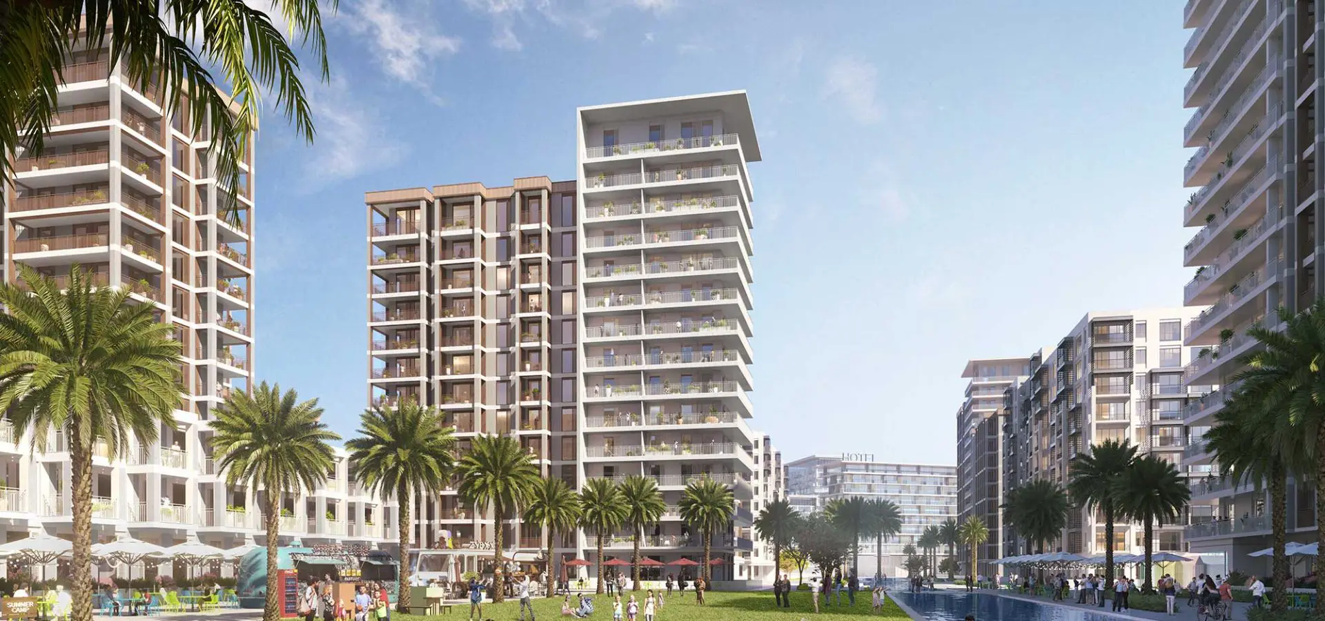 The landscaped community at the Seefa waterfront community