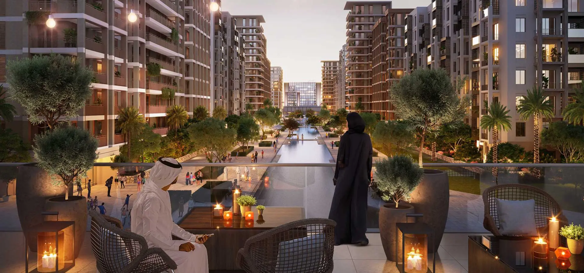 Evenings on the terrace at the Seefa waterfront community